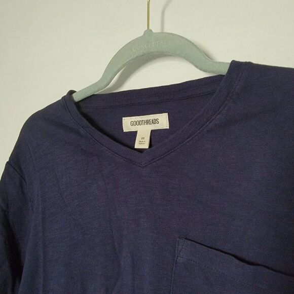 Goodthreads Mens Navy Blue Short Sleeve Pocket Casual V Neck T Shirt Size XSmall - Picture 4 of 9